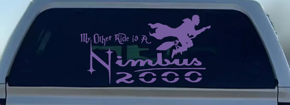 My Other Ride Is a Nimbus 2000 Potter Broom Sci Fi Car or Truck Window Decal Sticker
