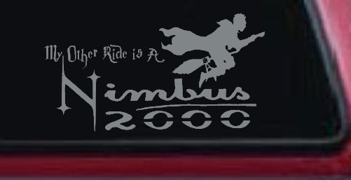 My Other Ride Is a Nimbus 2000 Potter Broom Sci Fi Car or Truck Window Decal Sticker (Telegrey)