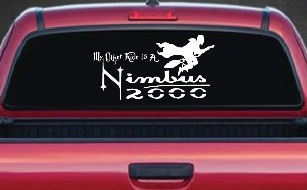 My Other Ride Is a Nimbus 2000 Potter Broom Sci Fi Car or Truck Window Decal Sticker (White)