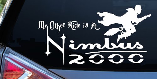 My Other Ride Is a Nimbus 2000 Potter Broom Sci Fi Car or Truck Window Decal Sticker (White)