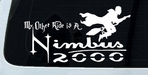 My Other Ride Is a Nimbus 2000 Potter Broom Sci Fi Car or Truck Window Decal Sticker (White)