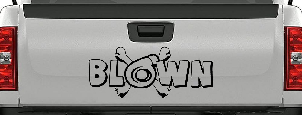 Blown Turbo Blower With Crossbones Moto Sports Car or Truck Window Decal Sticker
