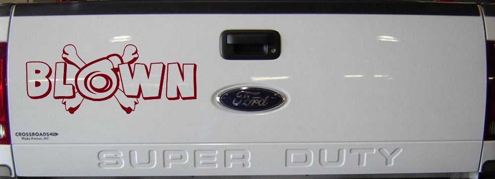 Blown Turbo Blower With Crossbones Moto Sports Car or Truck Window Decal Sticker (Burgundy)