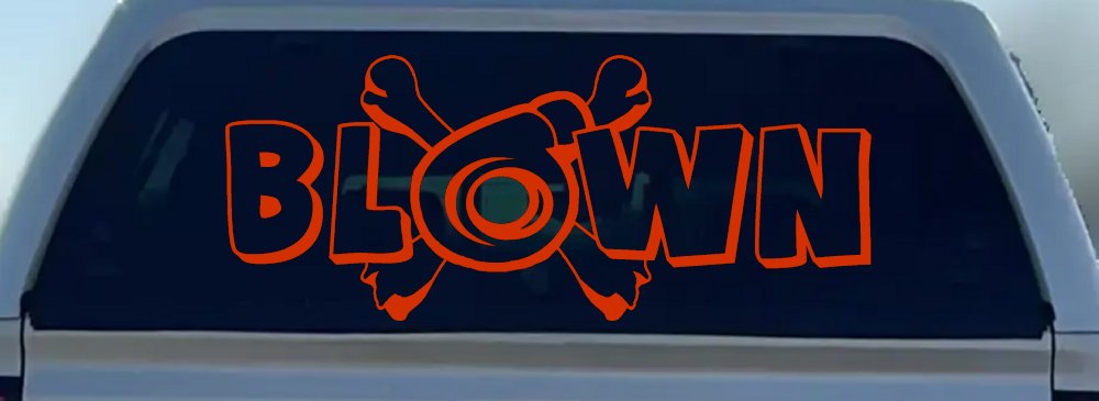 Blown Turbo Blower With Crossbones Moto Sports Car or Truck Window Decal Sticker