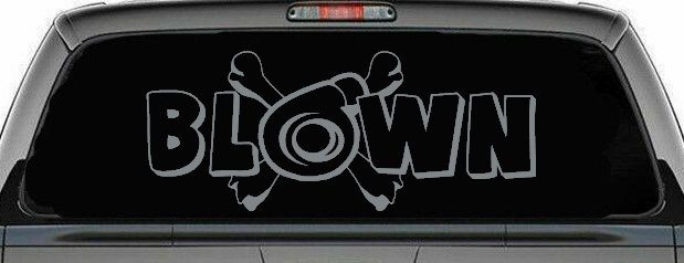 Blown Turbo Blower With Crossbones Moto Sports Car or Truck Window Decal Sticker