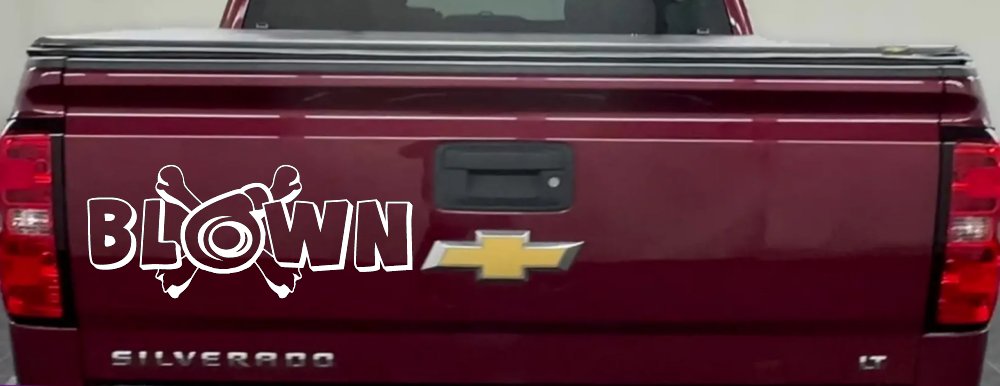 Blown Turbo Blower With Crossbones Moto Sports Car or Truck Window Decal Sticker