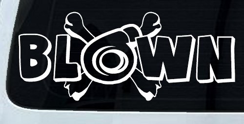 Blown Turbo Blower With Crossbones Moto Sports Car or Truck Window Decal Sticker