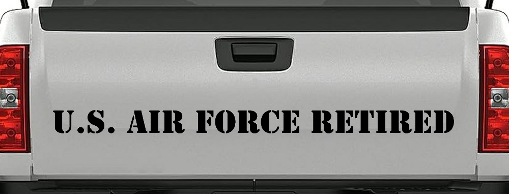 US Air Force Retired text Military Car or Truck Window Decal Sticker
