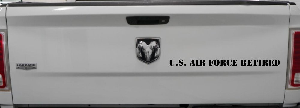 US Air Force Retired text Military Car or Truck Window Decal Sticker (Black)