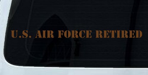US Air Force Retired text Military Car or Truck Window Decal Sticker (Copper)
