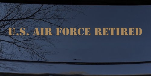 US Air Force Retired text Military Car or Truck Window Decal Sticker