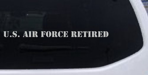 US Air Force Retired text Military Car or Truck Window Decal Sticker (Light Gray)