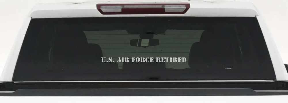 US Air Force Retired text Military Car or Truck Window Decal Sticker