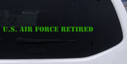 US Air Force Retired text Military Car or Truck Window Decal Sticker