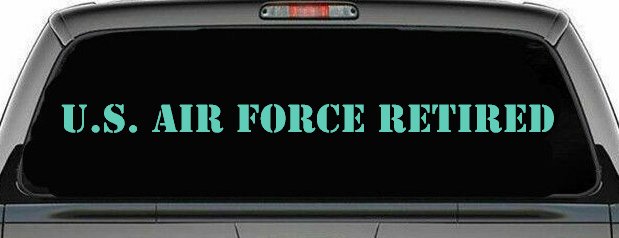 US Air Force Retired text Military Car or Truck Window Decal Sticker (Mint)