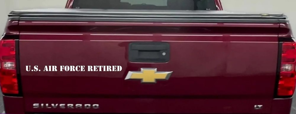 US Air Force Retired text Military Car or Truck Window Decal Sticker (White)
