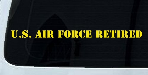 US Air Force Retired text Military Car or Truck Window Decal Sticker