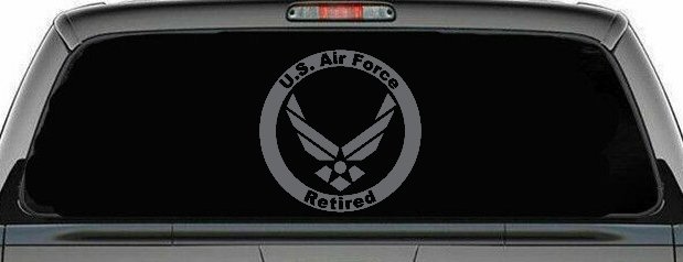 US Air Force Retired Circle Military Car or Truck Window Decal Sticker