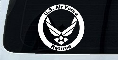 US Air Force Retired Circle Military Car or Truck Window Decal Sticker