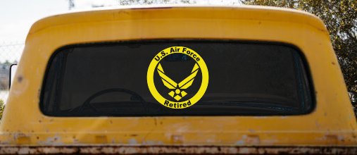 US Air Force Retired Circle Military Car or Truck Window Decal Sticker
