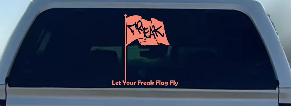 Let Your Freak Flag Fly Funny Car or Truck Window Decal Sticker (Coral)