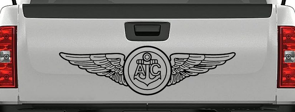 USN Navy Aircrew Wings Military Car or Truck Window Vinyl Decal Sticker (Black)