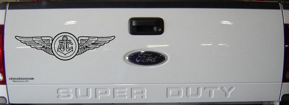 USN Navy Aircrew Wings Military Car or Truck Window Decal Sticker (Black)