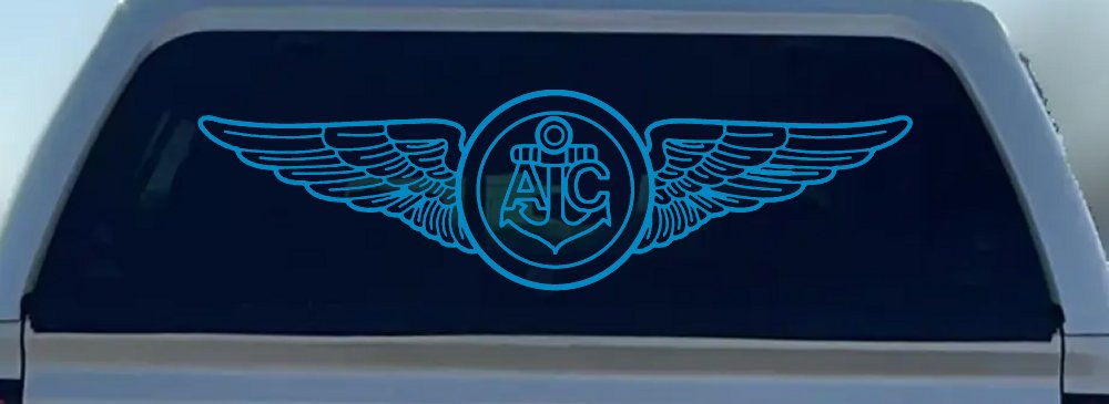 USN Navy Aircrew Wings Military Car or Truck Window Decal Sticker (Blue)