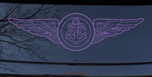 USN Navy Aircrew Wings Military Car or Truck Window Decal Sticker (Purple)