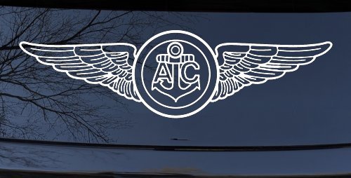 USN Navy Aircrew Wings Military Car or Truck Window Decal Sticker (White)