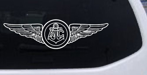 USN Navy Aircrew Wings Military Car or Truck Window Vinyl Decal Sticker (White)