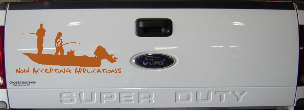 Now Accepting Applications for Wife Girlfriend Fisher Fishing Car or Truck Window Vinyl Decal Sticker (Nut Brown)