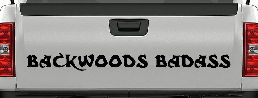 Backwoods Badass Country Car or Truck Window Decal Sticker (Black)