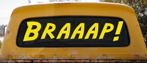 Braaap Car or Truck Window Vinyl Decal Sticker (Yellow)