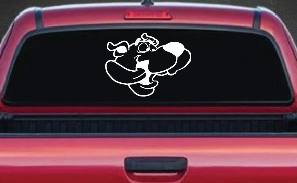 Scooby Doo Tongue Wagging Cartoons Car or Truck Window Decal Sticker (White)