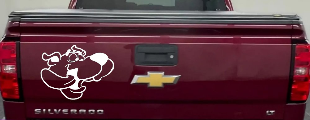 Scooby Doo Tongue Wagging Cartoons Car or Truck Window Decal Sticker (White)