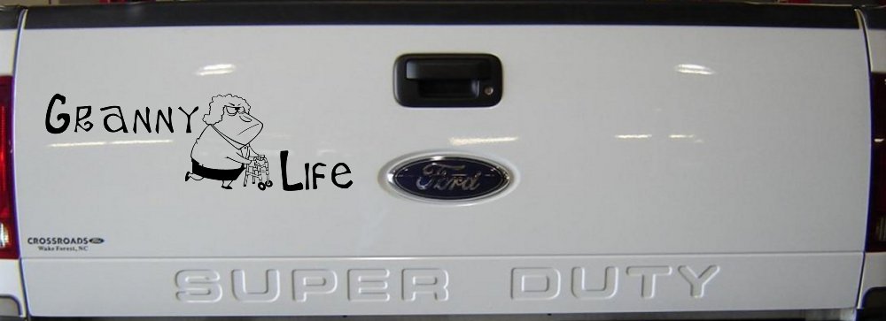 Granny Life Funny Car or Truck Window Decal Sticker (Black)