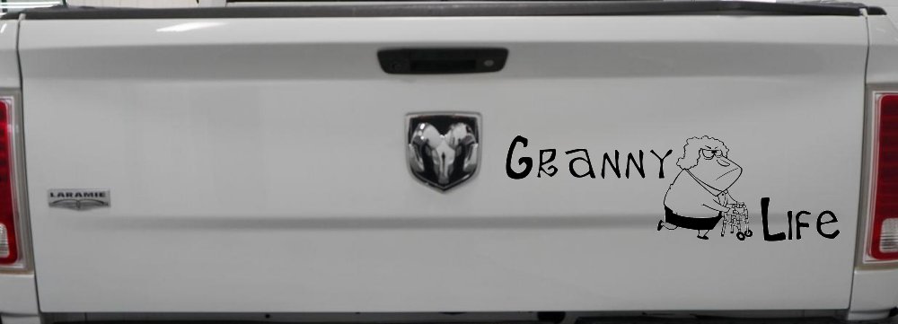 Granny Life Funny Car or Truck Window Vinyl Decal Sticker (Matte Black)