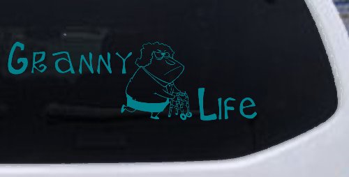 Granny Life Funny Car or Truck Window Decal Sticker (Turquoise Blue)