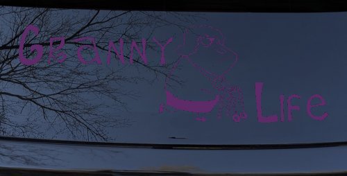 Granny Life Funny Car or Truck Window Decal Sticker (Violet)