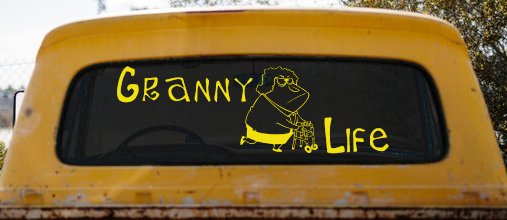 Granny Life Funny Car or Truck Window Decal Sticker (Yellow)