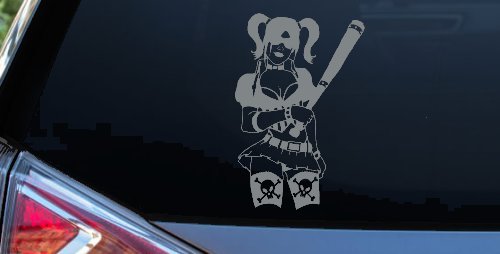 Harley Skull Stockings Car or Truck Window Decal Sticker (Telegrey)