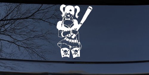 Harley Skull Stockings Car or Truck Window Decal Sticker (White)