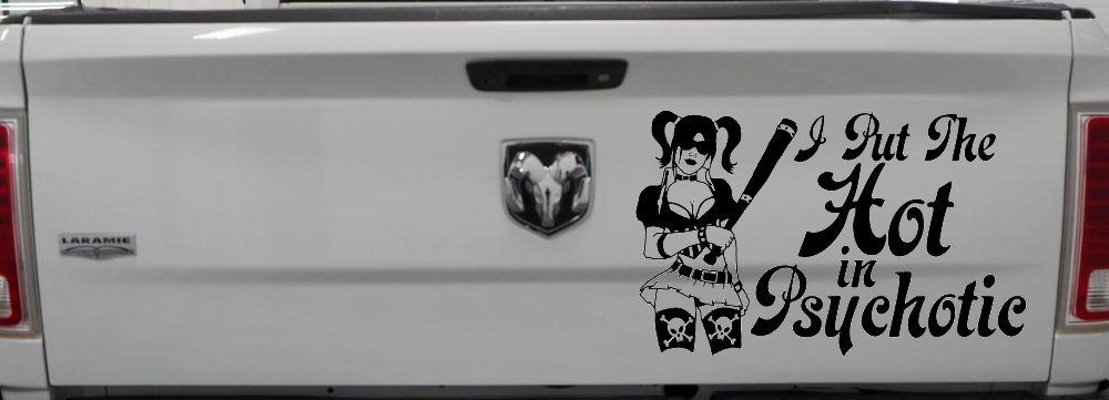 Harley I Put The Hot in Psychotic Car or Truck Window Decal Sticker