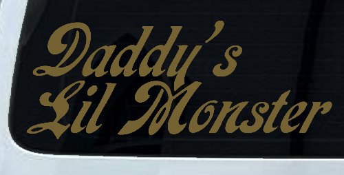 Daddys Lil Monster Sci Fi Car or Truck Window Decal Sticker (Gold)