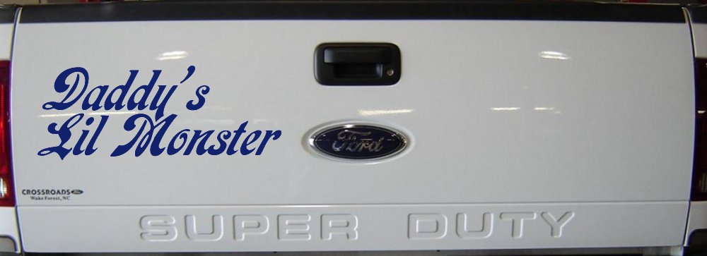 Daddys Lil Monster Sci Fi Car or Truck Window Decal Sticker (Navy)