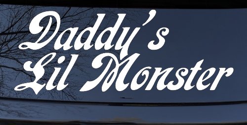 Daddys Lil Monster Harley Quinn Sci Fi Car or Truck Window Vinyl Decal Sticker (White)