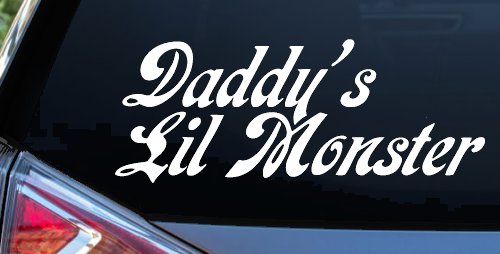 Daddys Lil Monster Harley Quinn Sci Fi Car or Truck Window Vinyl Decal Sticker (White)
