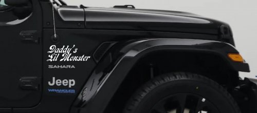 Daddys Lil Monster Sci Fi Car or Truck Window Decal Sticker (White)