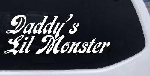 Daddys Lil Monster Sci Fi Car or Truck Window Decal Sticker (White)